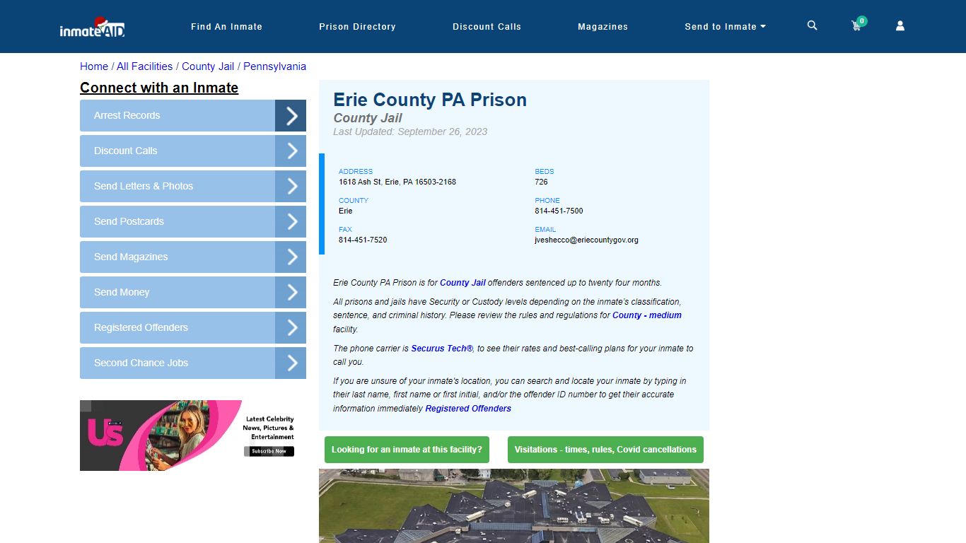 Erie County PA Prison - Inmate Locator - Erie, PA